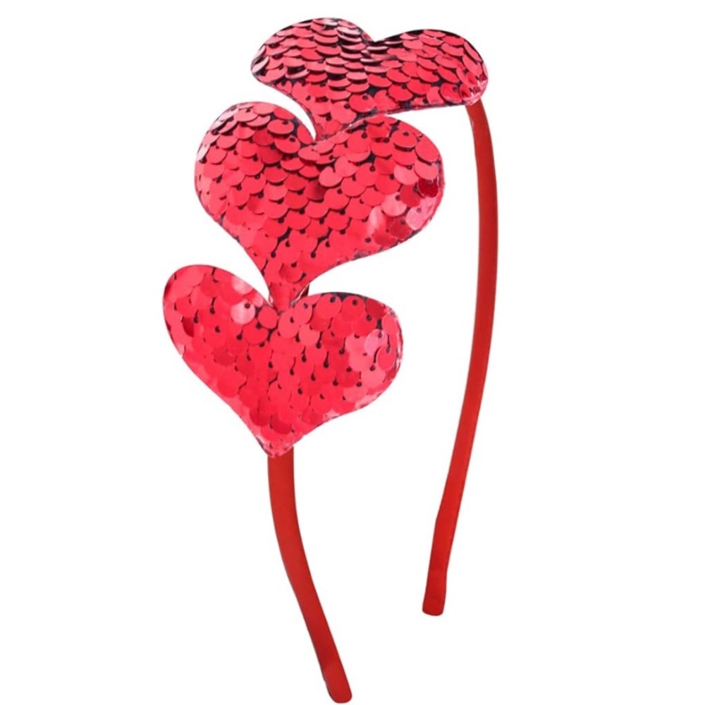 Red Sequin Heart Headband